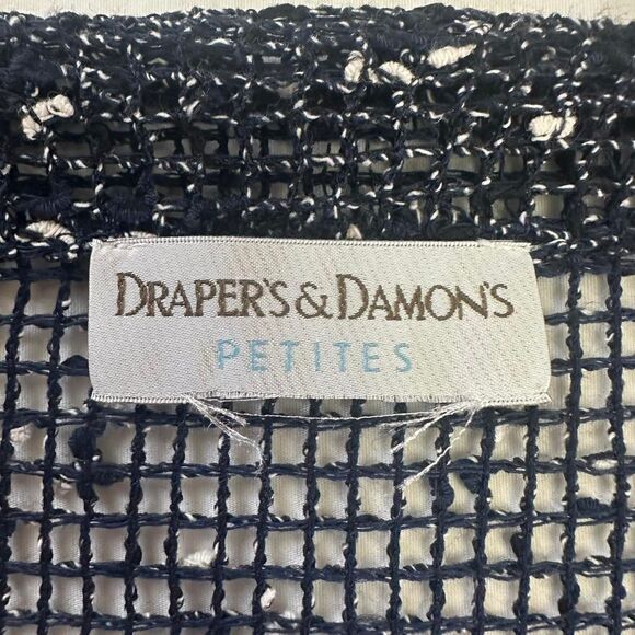 Drapers & Damons Boho Oversized Loose Knit Navy Cardigan One Sz Petite Lagenlook - Picture 3 of 4